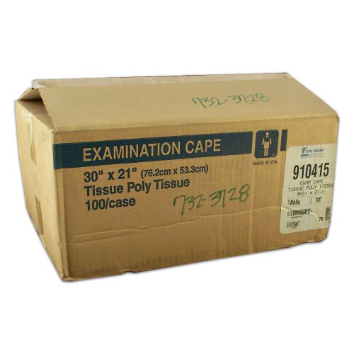 Case of 100 Tidi Brand Tissue Poly Tissue Examination Capes 30” x 21” 910415