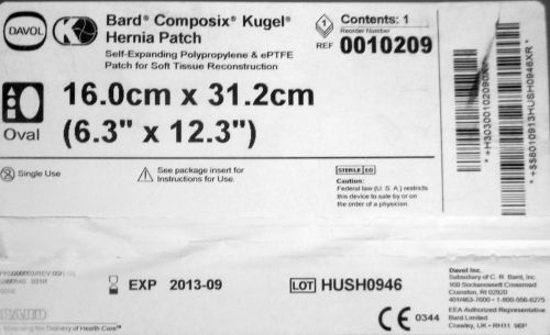 Bard Composix Kugel Patch 0010209 Large Oval 16cm x 31.2cm 6.3in x 12.3in