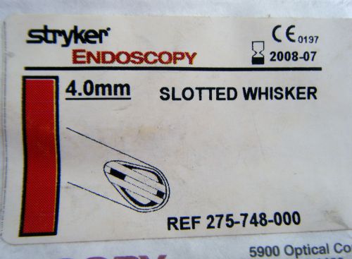 STRYKER Formula Endoscopy SLOTTED WHISKER Cutter Shaver 4.0mm 275-748-000 new