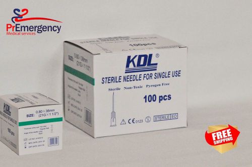 Package of 100 * Disposable Sterile Needles Size 21G