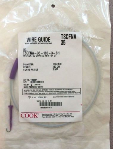 COOK Rosen Curved Wire Guide  0.035&#034; x 180cm x 1.5mm  REF: G01428