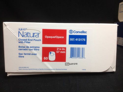 60 Convatec 413175 SUR-FIT Natura® Two-Piece Closed-End Pouch 57mm