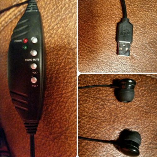 ECS WordSmith Noise Reduction in Ear USB Transcription Headset w/Volume Control