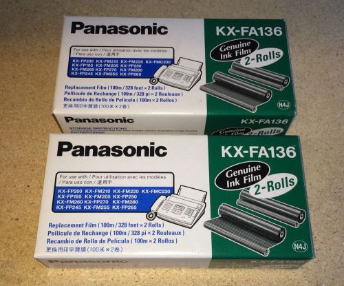 PANASONIC INK FILM KX-FA136 FAX REPLACEMENT CARTRIDGES-3 ROLLS (NEW GENUINE)