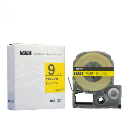 Label Tape SC9YW (LC-3YBW9) black on yellow 9mm*8m compatible for  Epson LW-500