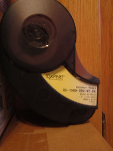 BRADY XC-1500-580-WT-BK Tape Cartridge, Black/White, 1.5&#034; x 30 ft.L OutdoorVinyl