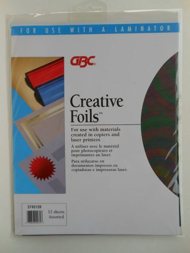 Creative Foils GBC 12 Sheets Laminator Assorted Colors Red Gold Blue Silver Gree