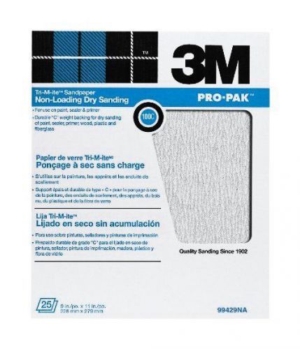 3M 88602NA Pro-Pak Tri-M-ite Fre-Cut Sanding Sheets, 100C-Grit, 9-in by 11-in