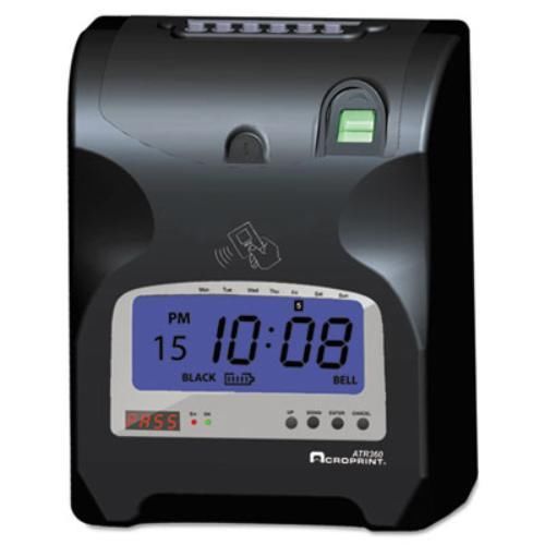 Acroprint Time Recorder 010270000 Biometric Fingerprint Time Clock, Black/red