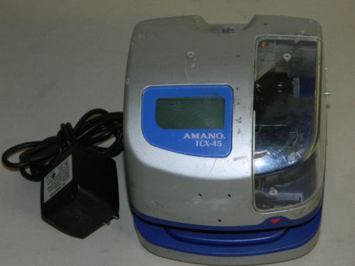 Amano time clock tcx-45, pix-10  tcx-45/a234   (used)    with power line cord for sale