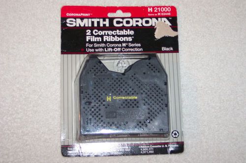 SMITH CORONA H 21000 BLACK CORRECTABLE FILM RIBBONS  5/16&#034; x 510&#039; - Pkg. of 2