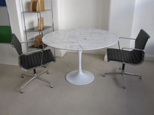 120cm trumpet table kitchen dining white marble for sale