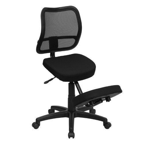 Flash mobile ergonomic kneeling task chair w/ black curved office furniture for sale