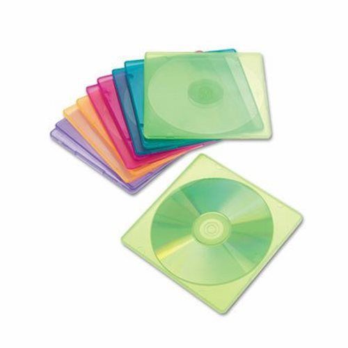 Innovera Slim CD Case, Assorted Colors, 10/Pack (IVR81910)