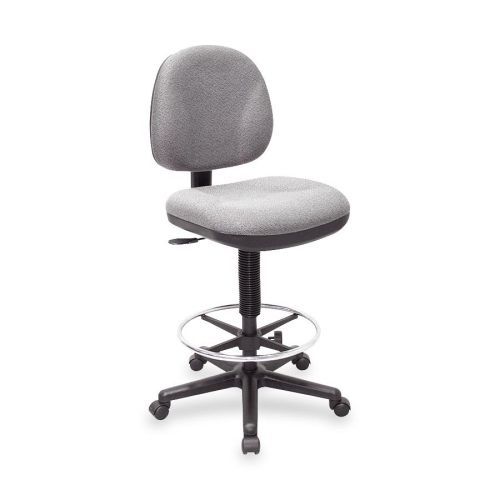 Lorell pneumatic adjustable multi-task stool - gray- 24&#034; x 24&#034; x 50.5&#034; for sale