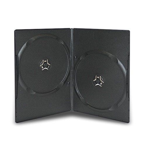 100 7mm Slim Double Black DVD Cases - Free Shipping
