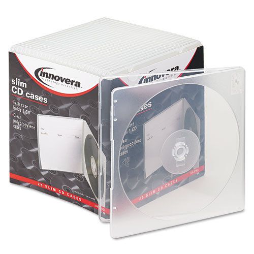 Innovera Slim CD Cases, Clear, Polypropylene, 25 per Pack (IVR-81900)