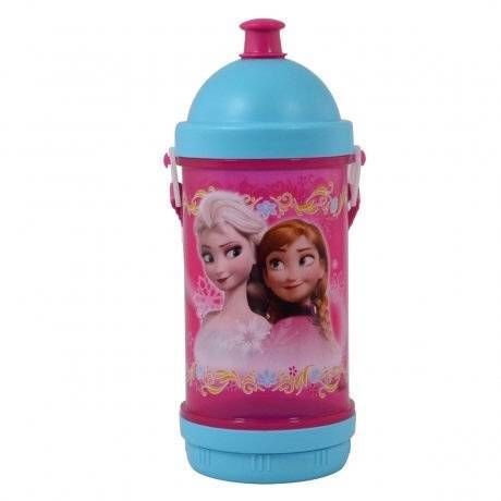 Disney Frozen Water Bottle With Built In Snack Box On Carry Strap 71395