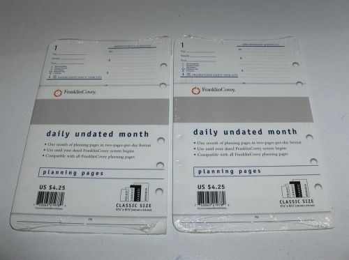 NEW Franklin Covey BLANK MONTHLY CALENDAR 2 Packages (2 Months)