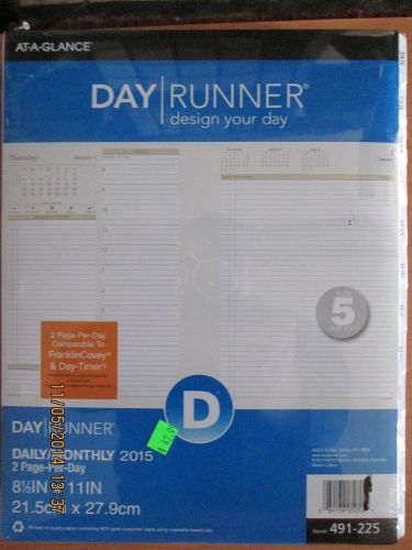 2015 DayRunner Daily Planner ( 2 page per day) Full 8.5 x 11