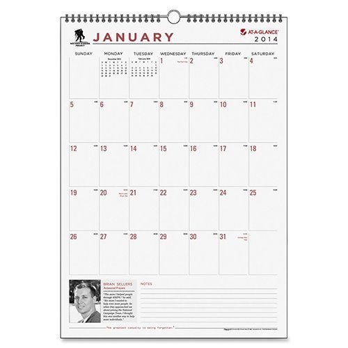 At-A-Glance Monthly Wall Calendar Wire 1MPP 12&#034;x17&#034; 12Mths Jan-Dec