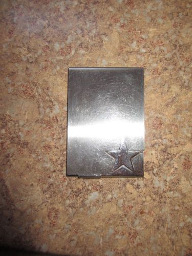 Aluminum credit or business card holder Star cutout polished &amp; brushed finish