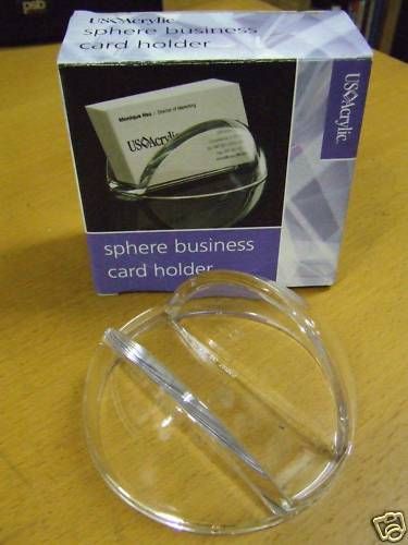 Sphere business card display holder stand 3 3/4 new low ship 3.00 for sale