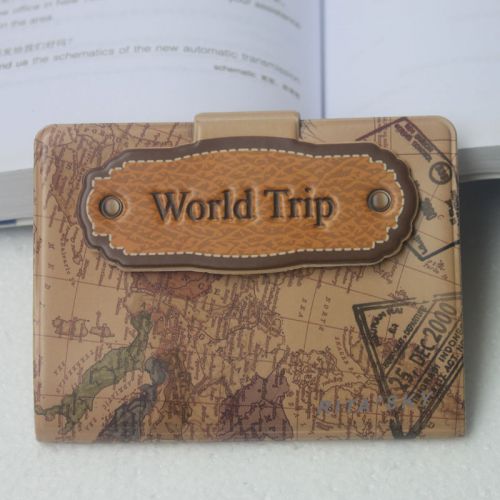 World Map Personalized Document Business Card Holders Organizer Pack Office Case