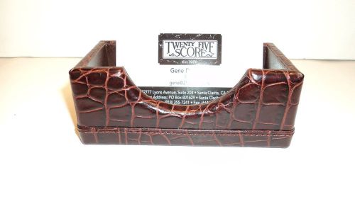 Passage 2 581 Brown Alligator Grained Leather Business Card Holder