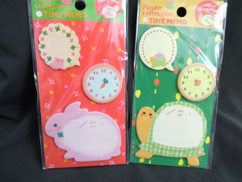 Fusen Collection Time Memo Turtle, Rabbit Pattern Post-it Sticky Notes
