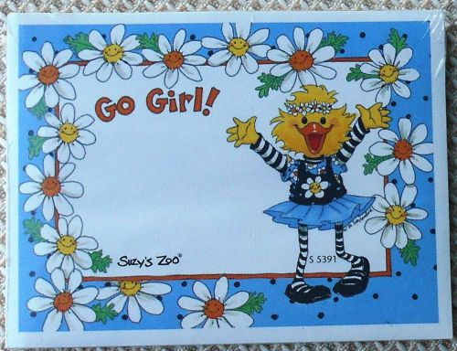 SUZY&#039;S ZOO STICK&#039;EMS Post It Note Pad Sally Ducken Go Girl Flowers MIP NEW USA