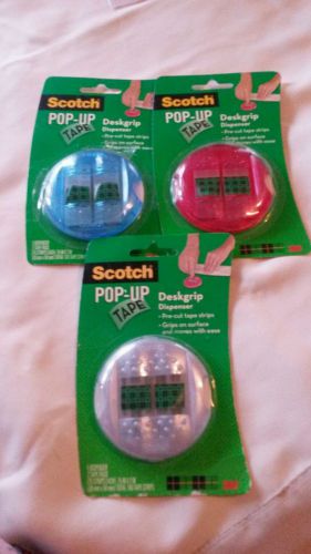 SCOTCH POP-UP TAPE REFILLABLE MOUNTABLE  DISPENSERs 5 New colors vary