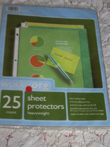 New 25 Count Plastic Sheet Protectors Heavyweight 8 1/2&#034; x 11&#034;