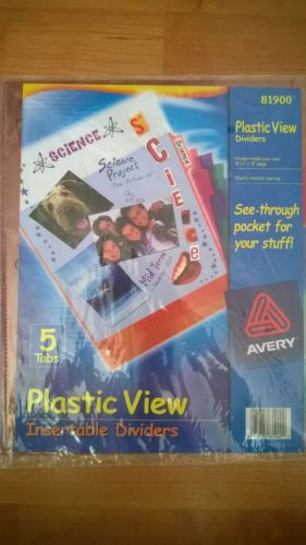 NIP Avery Plastic View Insertable Dividers 5 tabs