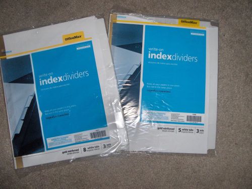 OfficeMax WRITE ON INDEX DIVIDERS IN PACKAGE NEW OM99024