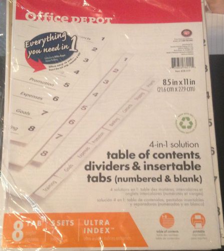 Office Depot® Brand Ultra Index 4-In-1 Solution Table Of Contents, etc.