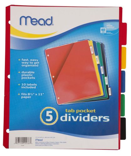 NEW Mead Tab Dividers With Pocket (20038)
