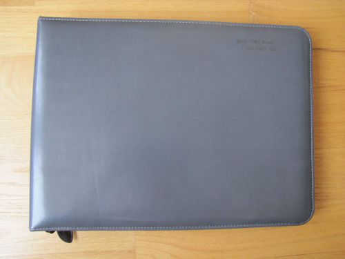 Leather Zippered Accounting Ledger Binder 11.5&#034; x 15.5&#034; - Gray