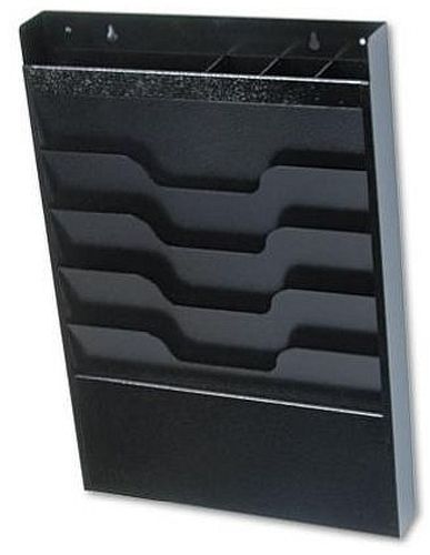 Black 4 pocket steel file organizer rack easy access holder space saver for sale