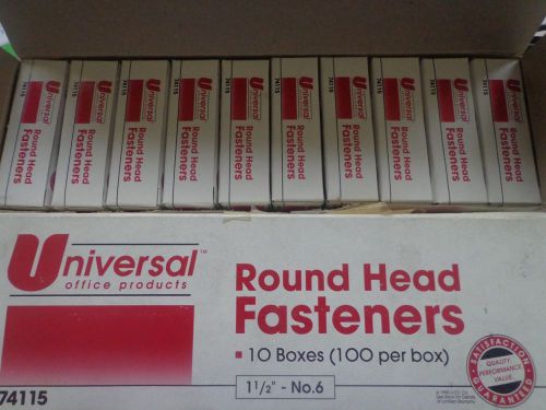 UNIVERSAL Round Head Fasteners 11/2&#034; Brass-plated - 2 Boxes (100 per Box)
