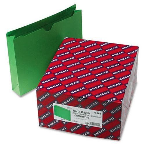 Smead 75563 green colored file jackets - letter - 8.50&#034; width x 11&#034; length sheet for sale