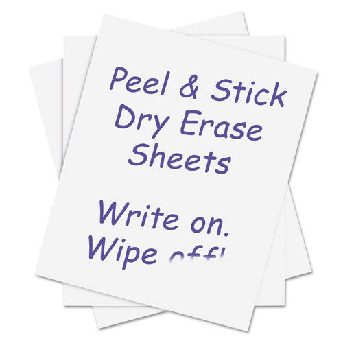 Peel and stick dry erase sheets, 17 x 24, white, 15 sheets/box for sale
