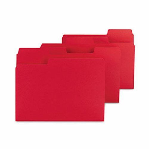 Smead SuperTab Colored File Folders, 1/3 Cut, Letter, Red, 100/Box (SMD11983)