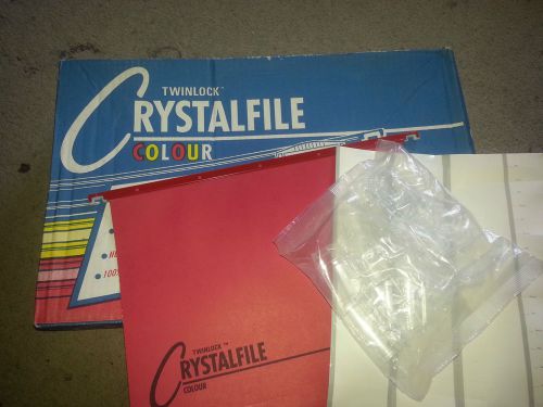 Twinlock CrystalFile Red ,part Pack of 24 with plastic tabs and inserts