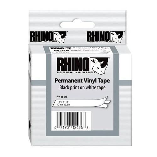 Dymo 18445 3/4&#034;x18&#039; white vinyl rhino labels for sale