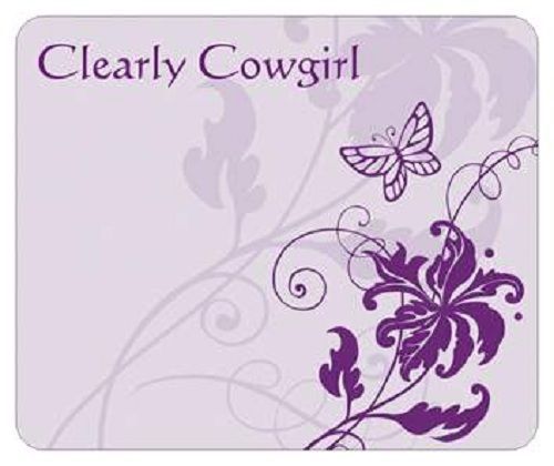 #7035 - western clearly cowgirl purple butterfly mouse pad -wow! for sale