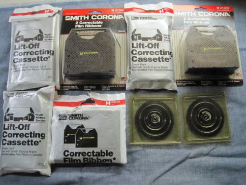 Lot of 8 Smith Corona H SeriesTypewriter Ribbon,Correcting Cassettes,Font Wheels
