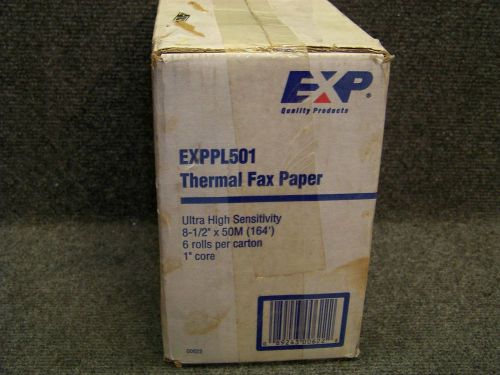 EXP EXPPL501 Ultra High Sensitivity 8-1/2 x 50M 1&#034; Core Thermal Fax Paper *NEW*