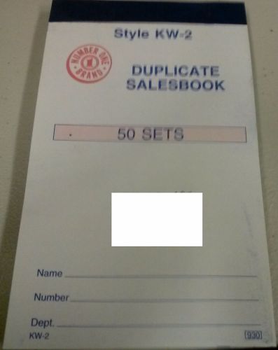 2 OF Number One Brand Duplicate Salesbook 50 Sets