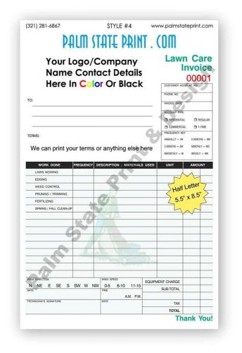 50 4 Part SMALL Landscaping Gardening Invoice Receipt Work Order Book Copy Sets